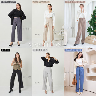 MarblePants🪨 กางเกงขายาว ลดเหลือ 465 บ.🎀 กรอกโค้ด GREYSEP ทรงขากระบอกกลาง เอวสูง ผ้ามีลายในตัว ผ้านิ่มใส่สบาย ยับยาก
