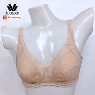 Wacoal Basic Bra สีเบจ (BE) ไม่มีโครง Wireless Bra เต็มคัพ เก็บทรง 2 ตะขอ ฟองบาง วาโก้ บรา ชุดชั้นใน ยกทรง รุ่น WB9M19