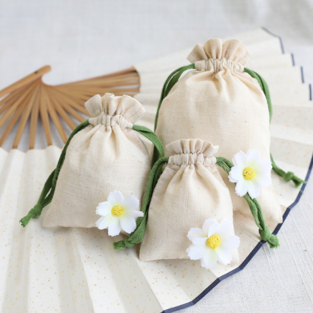 ซองใส่สมุนไพร ถุงบรรจุเครื่องหอม สีพาสเทล มินิมอล สีขาว ลายดอกไม้ สวยงาม ดับกลิ่น