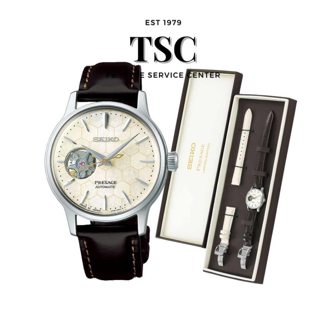 SEIKO Limited (Presage) นาฬิกาข้อมือสุภาพสตรี รุ่น SSA781 / Star Bar ตัวเรือนสแตนเลสด้านหลังเห็นกลไลการทำงานของแท้แน่นอน