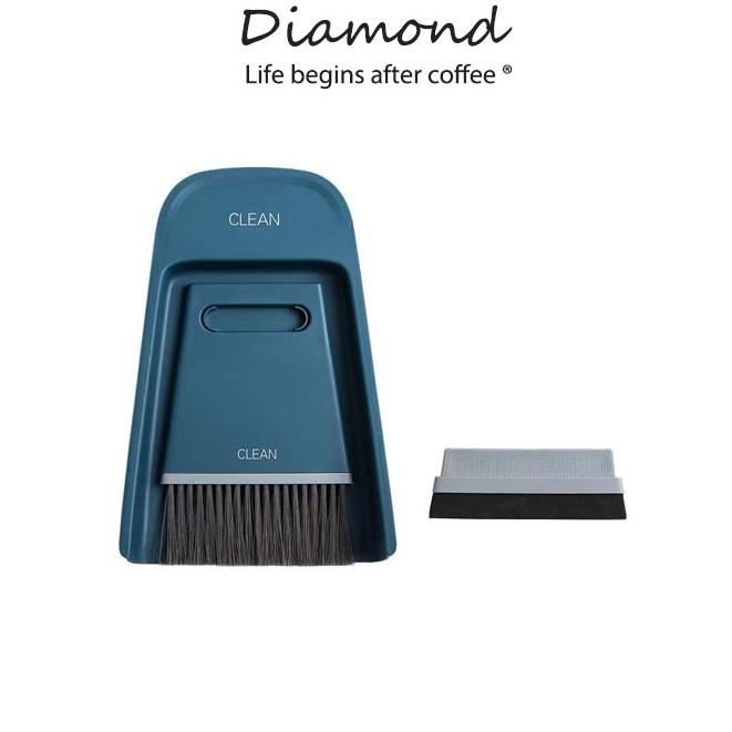 ❤ Diamond Coffee ไม้กวาดและที่ตักขยะ ขนาดเล็ก แบบพกพา ตักได้ทั้งเปียกและแห้ง อุปกรณ์ทำความสะอาดร้านกาแฟ ที่ตักขยะบนโต๊ะ