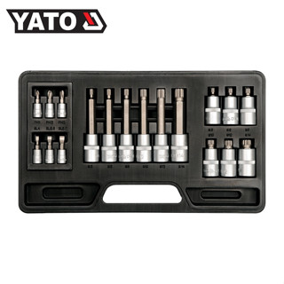 YATO YT-7750 ชุดลูกบล็อก - เดือยโผล่ 12 เหลี่ยม 1/4" &amp; 1/2" 18 ตัวชุด (M5 - M14)