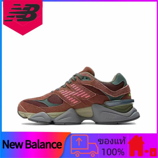 New Balance NB 9060 "Burgundy" ของแท้ 100% ดูดซับแรงกระแทกทุกการแข่งขันทนต่อการสึกหรอรองเท้าส้นเตี้ยกีฬารองเท้าลำลองผู้ช