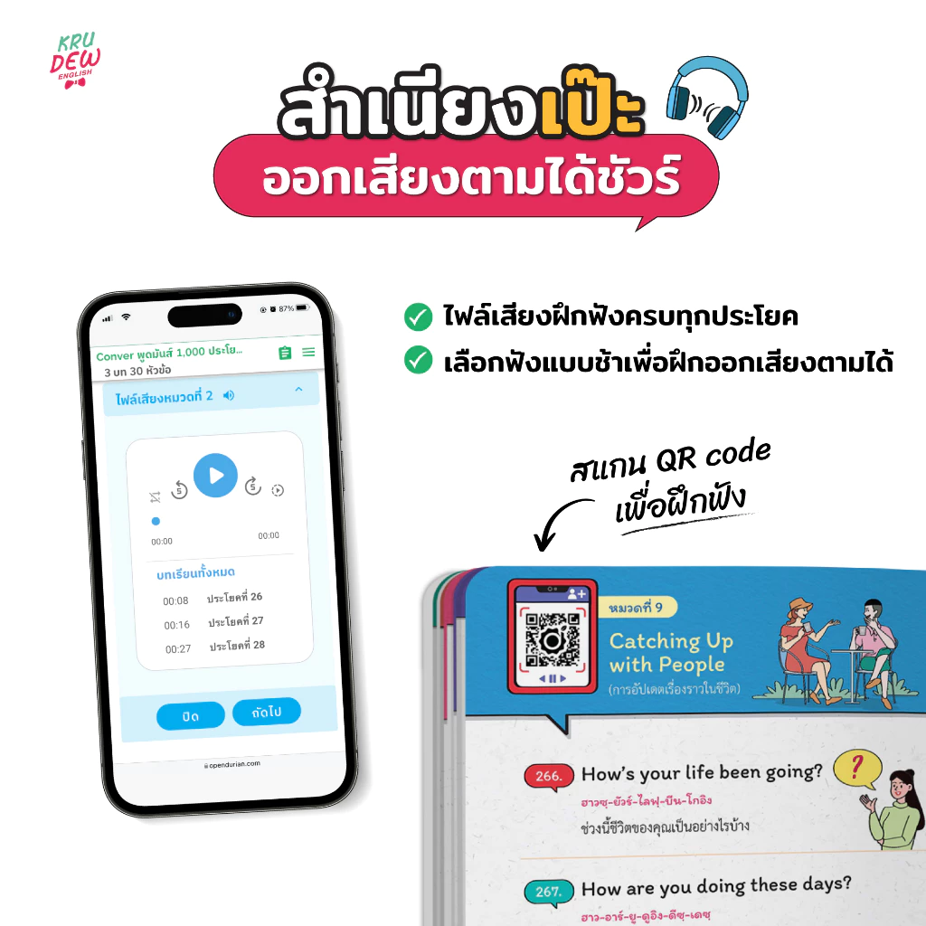 เซ็ต CONVER พูดมันส์ 1,000 ประโยค (4 เล่ม) หนังสือภาษาอังกฤษ ภาษาอังกฤษ grammar by KruDew OpenDurian KDBS thumbnail 8