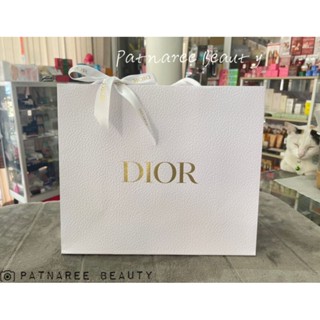 Dior ถุงกระดาษขาวโลโก้ทอง 27cm ของแท้