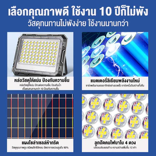 ไฟโซล่าเซลล์ ไฟโซล่าเซล 800,000W solar light ไฟสปอร์ตไลท์ ไฟภายนอกอาคาร ไฟถนนโซล่าเซลล์ ไฟ LED กันน้ำ กันฝุ่น ความสว่า