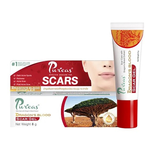 Puricas Dragon's Blood Scar Gel ขนาด 8 กรัม ลดรอยสิว