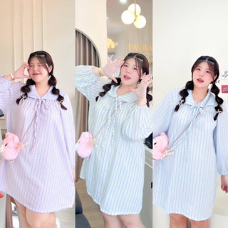 มินิเดรสสไตล์มินิมอลแต่งปกใหญ่ สาวอวบ อ้วน bigsize plussize