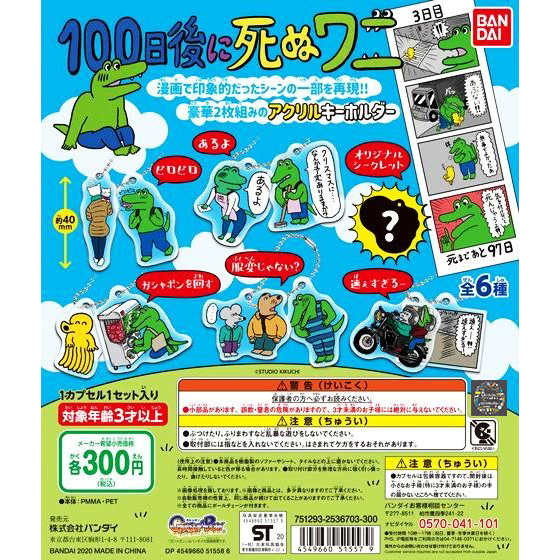 Gachapon Bandai Anime Crocodile Acrylic Key Chain กาชาปอง บันได พวงกุญแจ 100 วันสุดท้ายของนายจระเข้