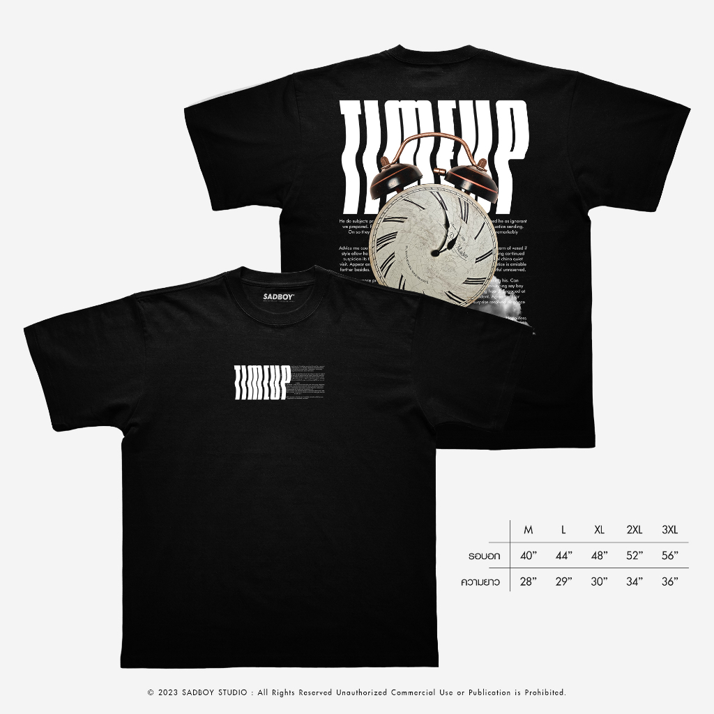 [ ส่งด่วน ] SADBOY® | Time Up  | 100% Organic Cotton