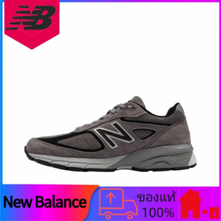 ของแท้ 100% New Balance NB 990 V4 รองเท้าวิ่งแบบสบาย ๆ ที่ดูดซับแรงกระแทกทนต่อการสึกหรอ unisex สีเทาเข้ม