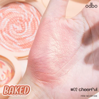ODBO BAKED SNOWY BLUSH OD1308 บลัชลายแคนดี้ สีสวยละมุน