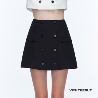 VICKTEERUT Re-Edition Double Breasted Mini Skirt กระโปรงสั้น ทรงเอ กระดุมสองแถว