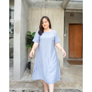 Milla dress เดรสเสกเอว คอเหลี่ยม สุภาพ น่ารัก แฟชั่นสาวอวบ เสื้อผ้าPlussize : by Plus.bkk