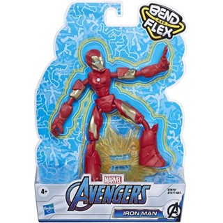 Avengers Marvel Bend and Flex Action Figure Toy, 6-Inch Flexible Iron Man Figure, Includes Blast Accessory