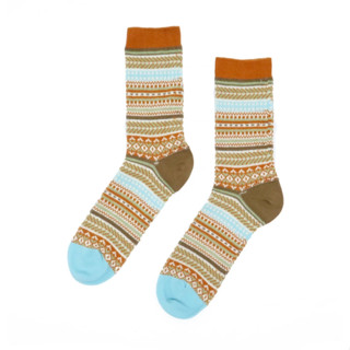 ถุงเท้า COMFY SOCKS Tribal Stripe Socks - Orange  ลวดลายถุงเท้าสวยงาม เหมาะสำหรับใส่กับรองเท้าบูต และรองเท้าผ้าใบ