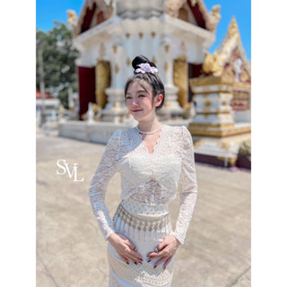 🌸cha-nee shop🌸 เสื้อลูกไม้ผ้ายืดงานไฮโซเรียบหรูดูแพง