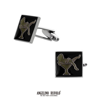 ANGELINO RUFOLO Cufflink(คัฟลิงค์) ดีไซน์ Girl กระดุมข้อมือคัฟลิ้งโรเดียมคุณภาพเยี่ยม