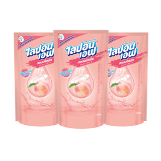 Lipon F ผลิตภัณฑ์ ล้างจาน ไลปอนเอฟ เจแปนนีส พีช Japanese Peach ชนิดถุงเติม 500 มล. 3 ถุง