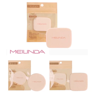MEILINDA พัฟทาแป้ง Better skin powder puff (ทรงกลม,ทรงเหลี่ยม) Better skin powder puff พัฟทาแป้งผสมรองพนื้ มี2 ไซส์
