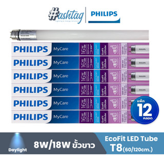 [แพ็ค 12 สุดคุ้ม] หลอด LED PHILIPS T8 ECOFIT 8 วัตต์ DAYLIGHT G13