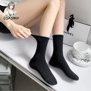 ถุงเท้า🧦ถุงน่อง เนื้อผ้านิ่มใส่สบายนุ่มเท้า สี ขาว-ดำ สวมใส่สบาย🧦 S14