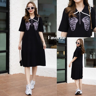 🌈🌿🌺🌸🌼🧡🤎🇰🇷 Knit Butterfly Pleat Dress