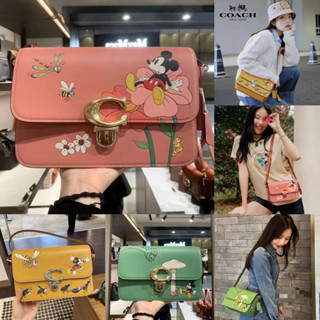 COACH DISNEY X STUDIO SHOULDER BAG WITH MICKEY MOUSE AND FLOWER ((CH413))