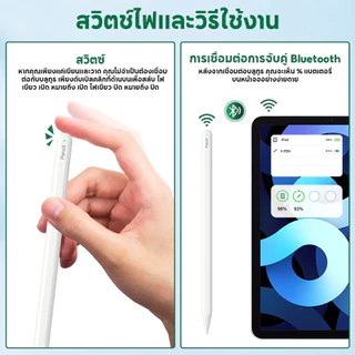 ปากกาไอแพด E10และP8 การชาร์จแม่เหล็ก+วางมือบนหน้าจอ Stylus Pen นำไปใช้กับ Air5/4 Pro11/12.9 Mini6（2018-2023）ปากกา stylus