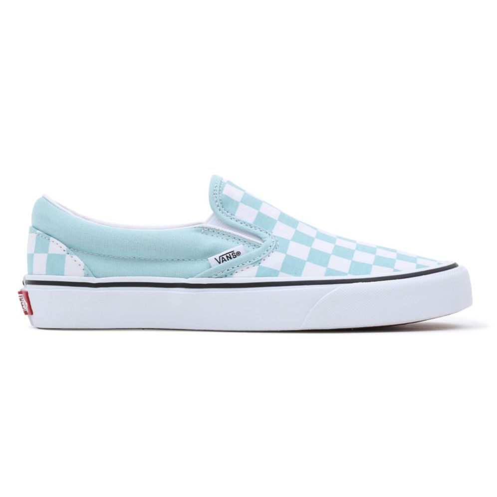 VANS Slip-On (Color Theory) Checkerboard Canal Blue VN0A7Q5DH7O รองเท้าแวน แท้ 100% โดย VANS Thailan