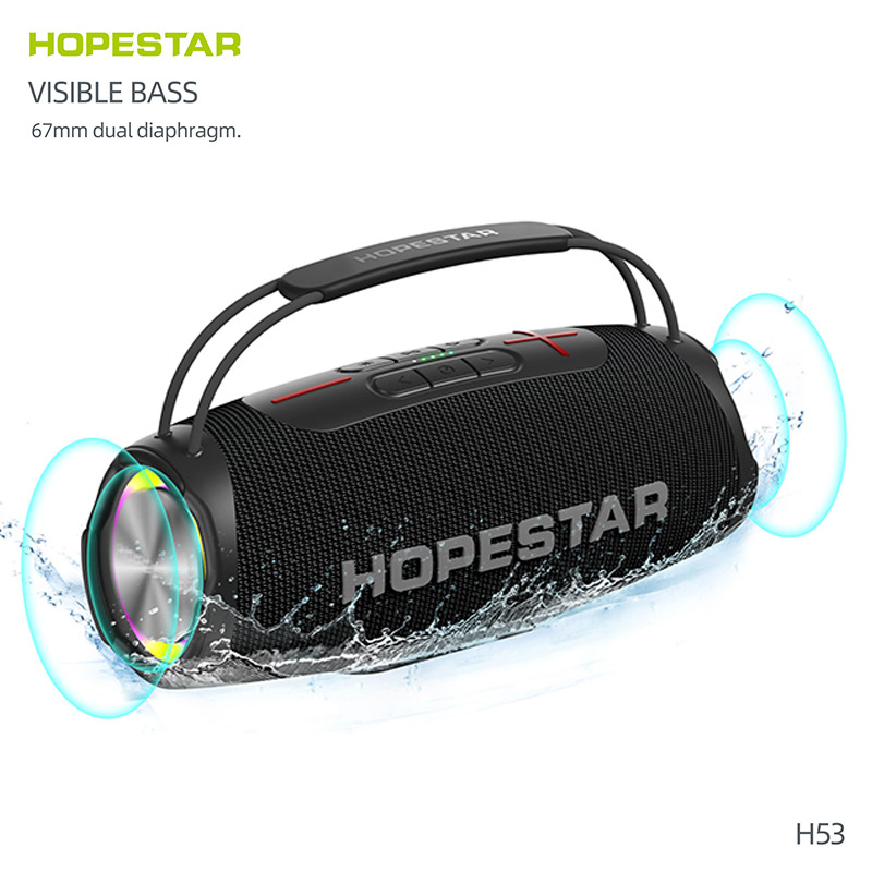 Hopestar H50 H53(งานแท้100%) ลำโพงบลูทูธขนาดกลางเบสดี เสียงดัง เสียงกลางเด่น กันละอองน้ำ เป็น ในตัว ฟังวิทยุได้