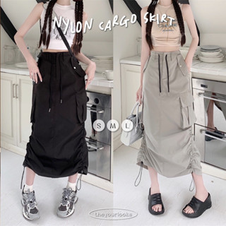 Theyourlooks ♡ พร้อมส่ง Nylon cargo skirt กระโปรงคาร์โก้ ผ้าไนลอน 🏐🥍 (TYL581)