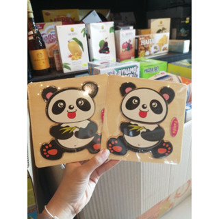 จิ๊กซอว์ไม้คำศัพท์  panda ของเล่นเด็กเสริมพัฒนาการ