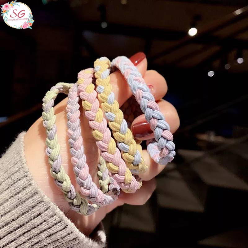 (M624)ร้านไทยSiamGift ยางรัดผมถักเปีย สีพลาสเทล สไตล์เกาหลี ยางรัดผมแฟชั่น สีสันสดใส สุ่มสี - รูปที่ 2