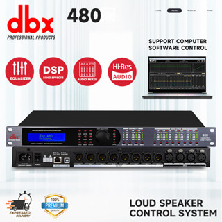 DBX 480 ระดับมืออาชีพ 4 อินพุตและ 8 เอาท์ (การปรับ EQ อิสระสำหรับแต่ละเอาต์พุต) ตัวประมวลผลเสียงดิจิตอลมัลติฟังก์ชั่น, ก