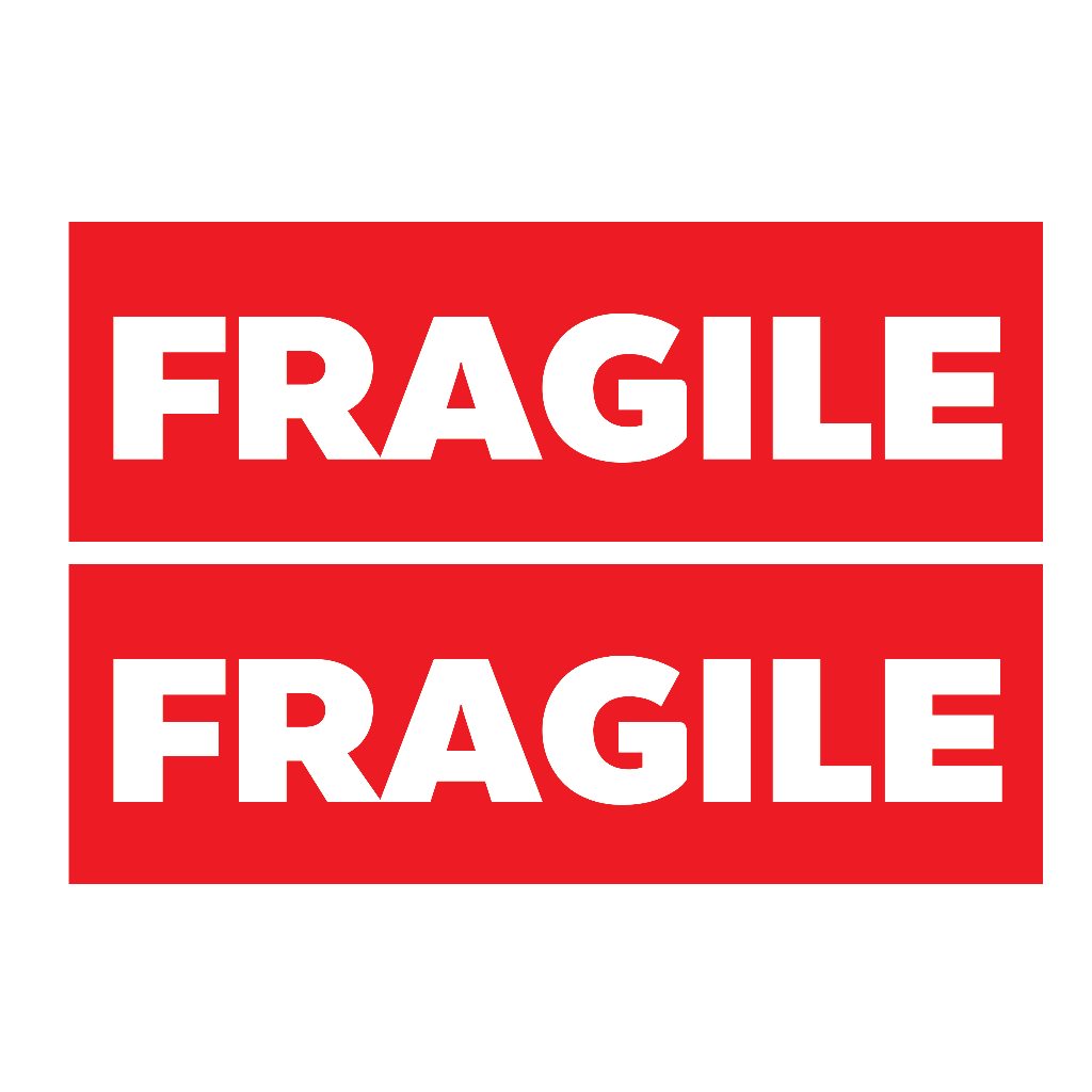 สติ้กเกอร์กันน้้ำ ติดกระเป๋าเดินทาง (FRAGILE) 2 ดวง 1 แผ่น A4 [รหัส A-0028]