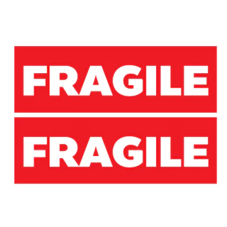 สติ้กเกอร์กันน้้ำ ติดกระเป๋าเดินทาง (FRAGILE) 2 ดวง 1 แผ่น A4 [รหัส A-0028]