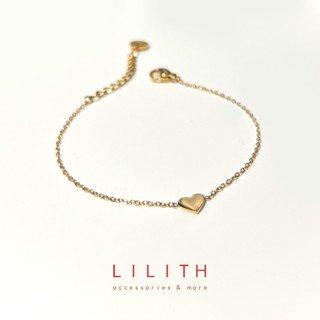 Lilith - Gold Heart  Stainless Bracelet สร้อยข้อมือ หัวใจ สีทอง