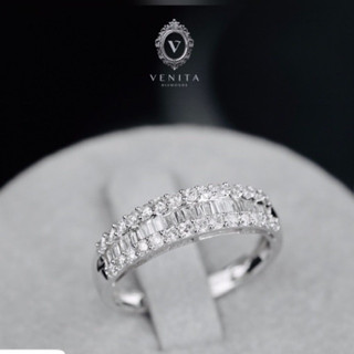 Venita Diamonds แหวนเพชรแท้ ตัวเรือนทอง 18K เพชรเหลี่ยมและกลม  ราคาโรงงาน