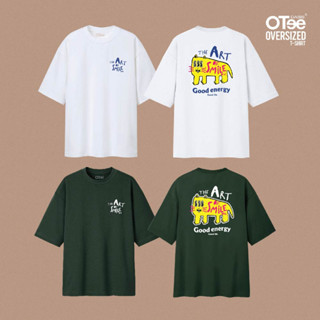 OTee รุ่น OTTO-0402 สกรีน Art of Smile  เสื้อยืดOversize เสื้อยืดผู้ชาย  เสื้อยืด ผ้าCotton100%