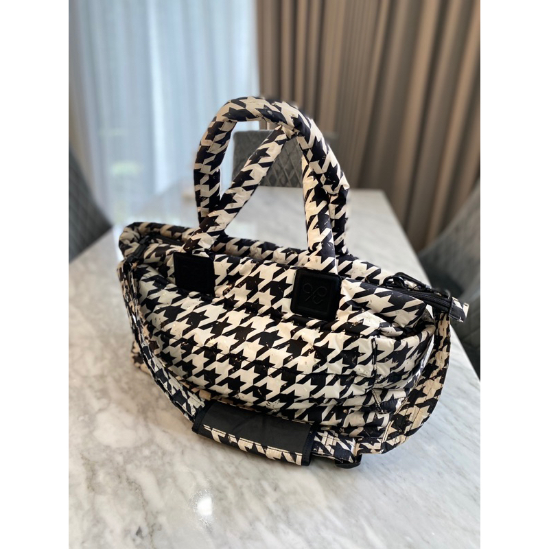 ปล่อย มือสอง สภาพดี Cipu AIRY Tote L Splash Gold Houndstooth