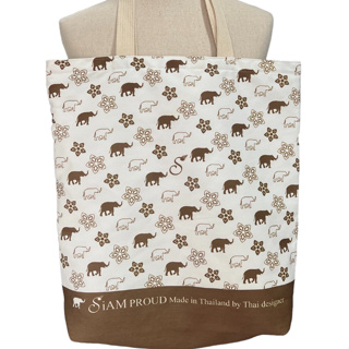 กระเป๋าชอปปิ้ง พิมพ์ลายช้างไทย Elephant Thailand Shopping bag