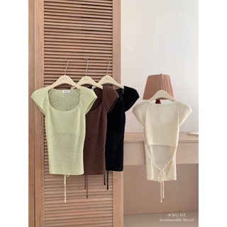 kloset A - เสื้อไหมพรมแขนล้ำเว้าหลัง