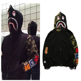 XXL พร้อมส่ง BAPE Green Camouflage Half Sleeves Hoodie Sweater​50