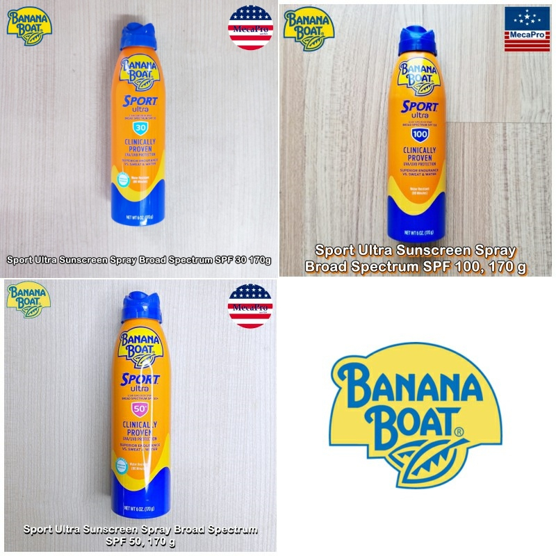 15% Sale!!! EXP.04/26 Banana Boat® Sport Ultra Sunscreen Spray Broad Spectrum SPF 30-100, 170g บานาน่า โบ๊ท สปอร์ตสเปรย์