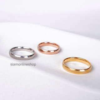 แหวนคู่รัก แหวนสเตนเลสแท้ ชุบเงิน ทอง โรสโกลด์ (เลือกสีได้) by siamonlineshop