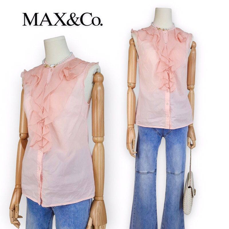 ❌sold❌MAX&amp;Co. By Max Mara Womens  Sleeveless Blouse ผ้าบางใส่สบาย สีสวยคร่า