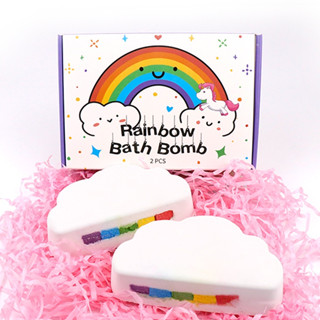 Rainbow Bath bomb บาธ บอม เรนโบว์ กล่อง 2 ชิ้น