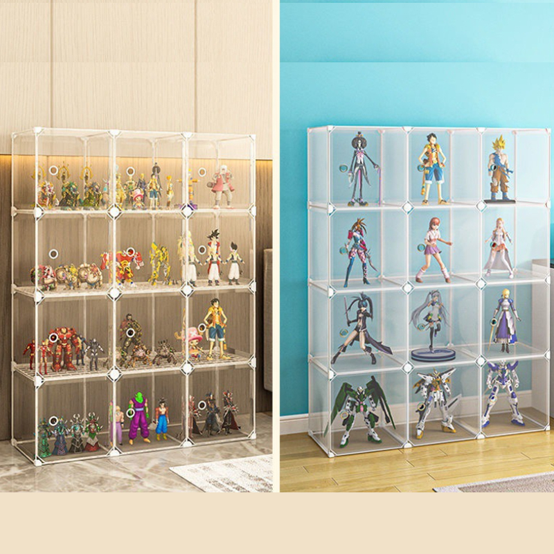 ตู้เก็บหนังสือภาพป้องกันฝุ่นโปร่งใสตู้เก็บของเล่น ZJ237