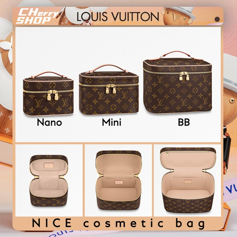 🔥Hot หลุยส์วิตตอง Louis Vuitton NICE NANO COSMETIC BAG กระเป๋าเครื่องสำอาง🍒